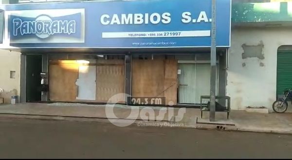 Atentan con fusil locales de Casa de Cambios en Pedro Juan