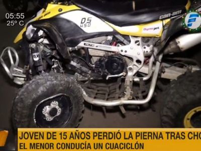 Adolescente de 15 años perdió una pierna tras chocar con su cuaci