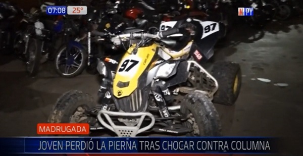 Adolescente pierde una pierna tras chocar con su cuaci