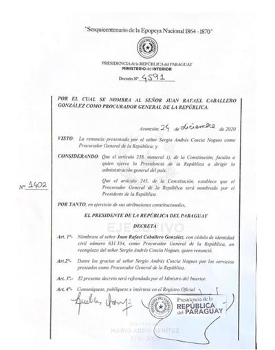 Ejecutivo nombra a Juan Rafael Caballero como nuevo procurador | .::Agencia IP::.