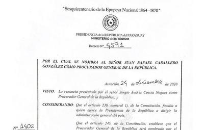 Juan Rafael Caballero es el nuevo Procurador General de la República