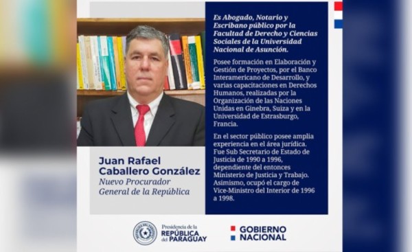 Ejecutivo nombra a Juan Rafael Caballero como nuevo procurador