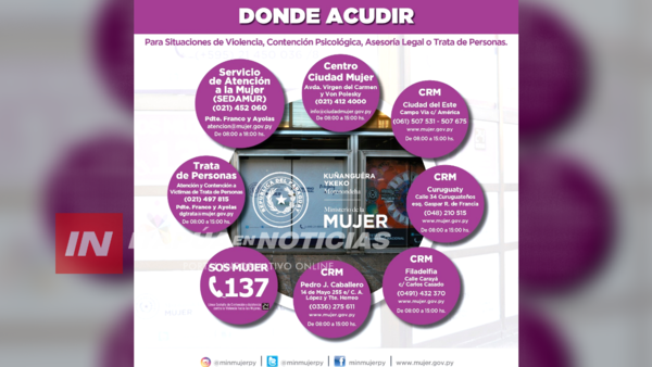 MINMUJER OFRECE SERVICIO GRATUITO INTEGRAL PARA MUJERES