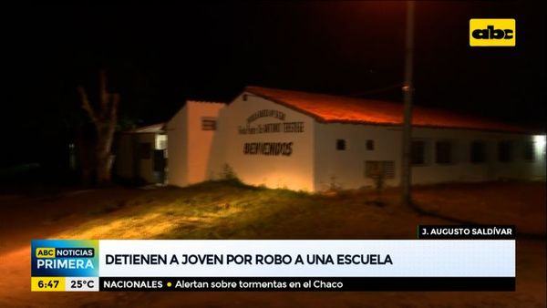 Detienen a joven por robo a una escuela en J. Augusto Saldívar - ABC Noticias - ABC Color