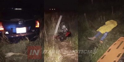 MOTOCICLISTA FALLECE EN ACCIDENTE DE TRÁNSITO EN SAN PEDRO DEL PARANÁ. 