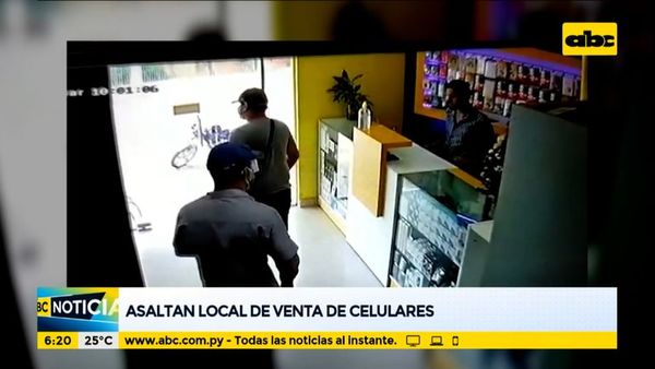 Asaltan local de venta de celulares en Ñemby - ABC Noticias - ABC Color
