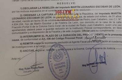 Jueza ordena captura de concejal municipal, Martín Escobar De León