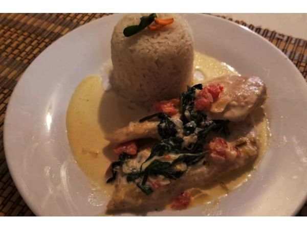 Pollo a la crema con espinaca
