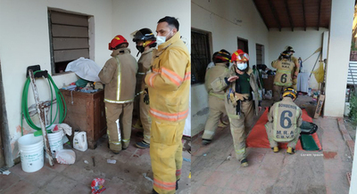 BOMBEROS RESCATAN A JOVEN QUE QUEDÓ ATRAPADO EN UNA VENTANA