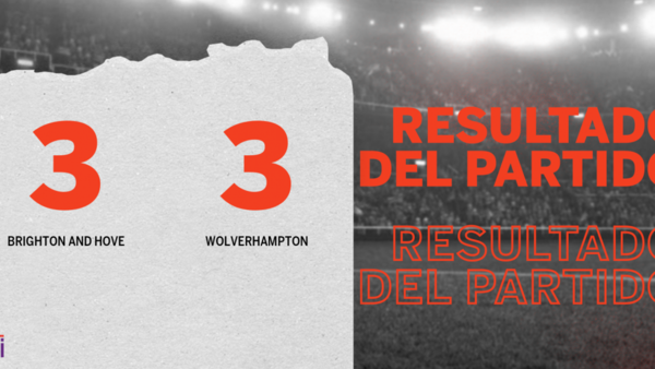 Fiesta de goles en el estadio American Express Community, Brighton and Hove y Wolverhampton igualaron 3 a 3