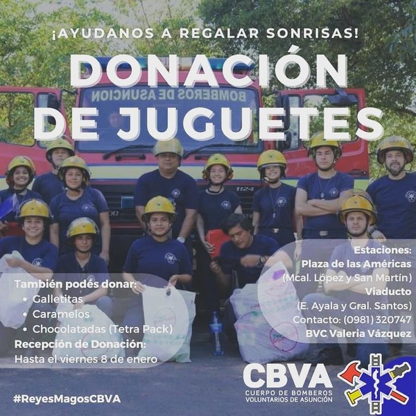 Día de los Reyes Magos: Bomberos de Asunción juntan juguetes para niños de “Cambala” - ADN Digital