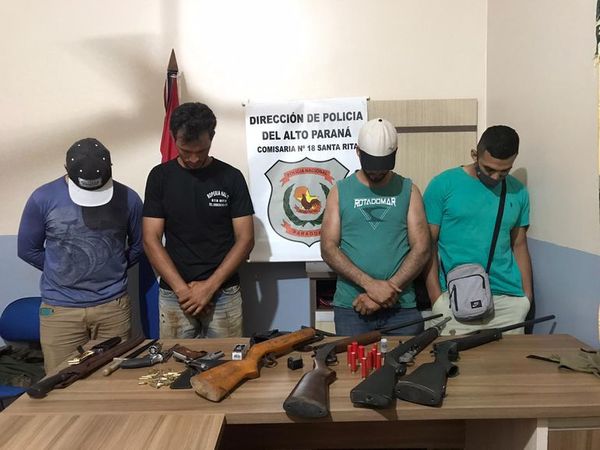 Cuatro detenidos con un lote de armas de fuego en Santa Rita  - ABC en el Este - ABC Color
