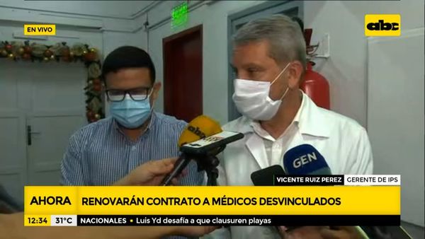 Renovarán contrato a médicos desvinculados de IPS - ABC Noticias - ABC Color
