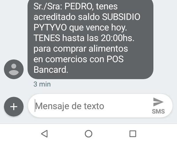 Mensajes causan confusión entre beneficiarios del subsidio Pytyvõ - Nacionales - ABC Color