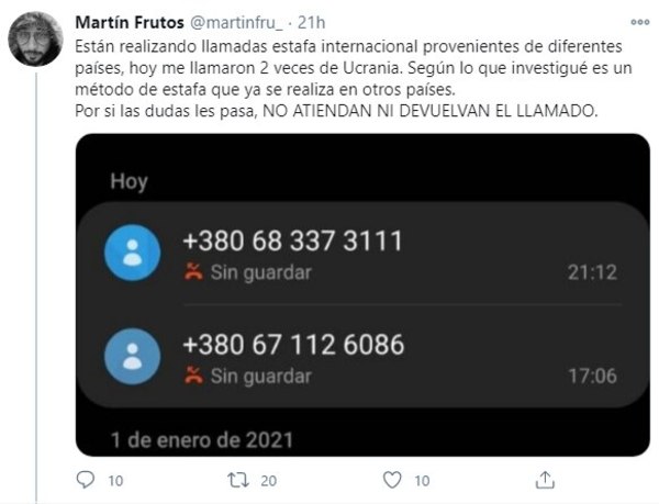 ¡Atención!: Si recibe llamadas extrañas desde el otro lado del mundo, puede caer en una estafa - Nacionales - ABC Color