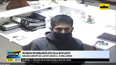 Joven roba mueblería en Isla Bogado y se lleva G. 6 millones - ABC Noticias - ABC Color