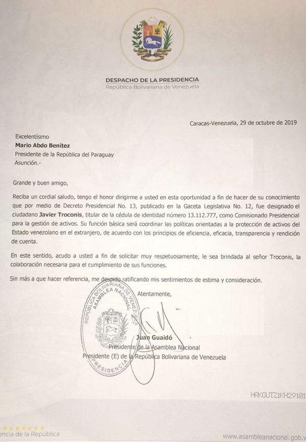 PDVSA: Carta de Guaidó hace suponer que Marito sabía lo que se tramaba - ADN Digital