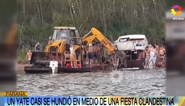 Yate se hunde en medio del río Paraná durante fiesta clandestina