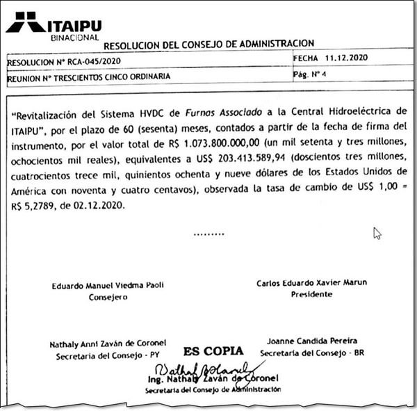 Itaipú dará US$ 203 millones a  Brasil, por lo que Paraguay pide lo mismo - Nacionales - ABC Color