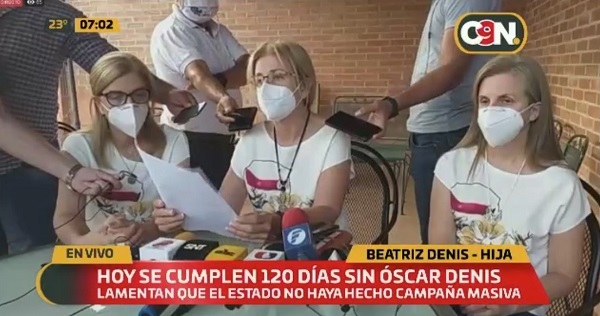 Hijas de Denis reclaman inacción tras 120 días de secuestro