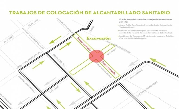 HOY / Establecen desvíos por obra de excavación del Corredor Vial Botánico