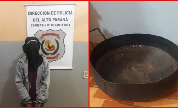 Quiso llevar una olla de paella “pa´ él” y terminó aprehendido