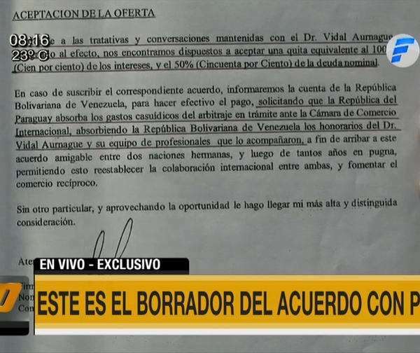 #Exclusivo: Villamayor presentó borrador del acuerdo con PDVSA