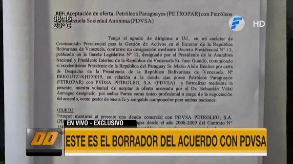 Villamayor presentó supuesto borrador de intento de fato con PDVSA