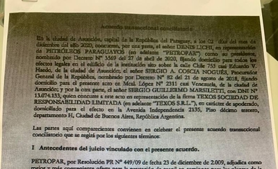 HOY / Juez anuló acuerdo entre Petropar y Texos Oil