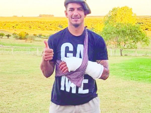 Se fracturó la muñeca: "Estoy bien", he'i Polenta