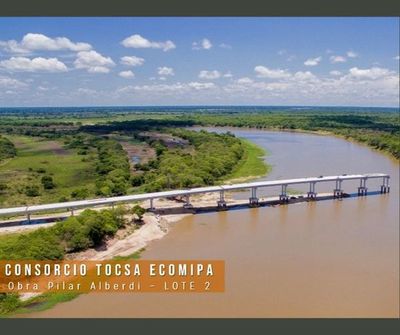 Puente en ruta Alberdi – Pilar a pocos metros de conectar ambas orillas del Tebicuary - El Trueno