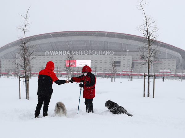 La nieve obliga a suspender el partido entre Atlético de Madrid y Athletic Club