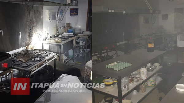 PRINCIPIO DE INCENDIO EN UN LOCAL GASTRONÓMICO EN ENCARNACIÓN