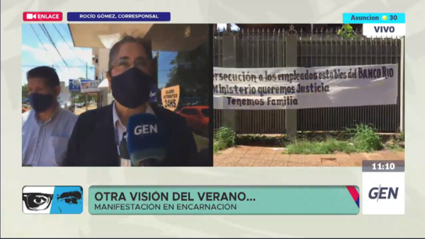 HOY / Sindicato de funcionarios del Banco Rio se manifiestan frente a la oficina