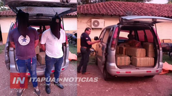 ITAPUENSES DETENIDOS CON CARGA DE DROGA CAMUFLADA ENTRE LOCOTES