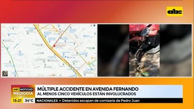 Múltiple accidente de tránsito sobre la avenida Fernando de la Mora - ABC Noticias - ABC Color
