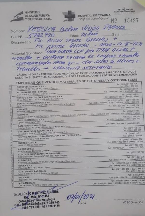 Madre pide ayuda para comprar prótesis a su hija - Nacionales - ABC Color