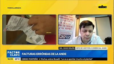 Facturas erróneas de la ANDE - Factor Clave - ABC Color