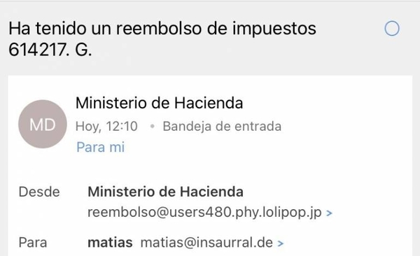 HOY / SET alerta sobre estafas a través de correos electrónicos