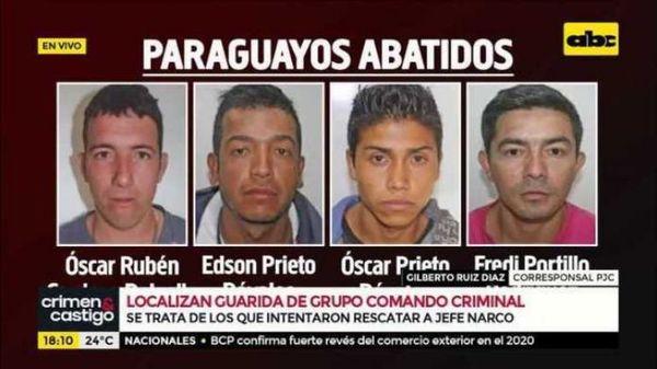 Siete de los ocho presuntos miembros del PCC abatidos ayer, plenamente identificados y son paraguayos