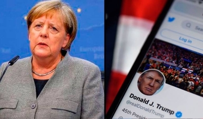 HOY / Merkel ve "problemática" la suspensión de cuentas de Trump en redes sociales