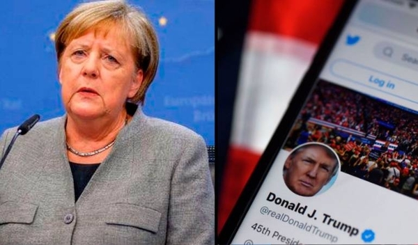 HOY / Merkel ve "problemática" la suspensión de cuentas de Trump en redes sociales