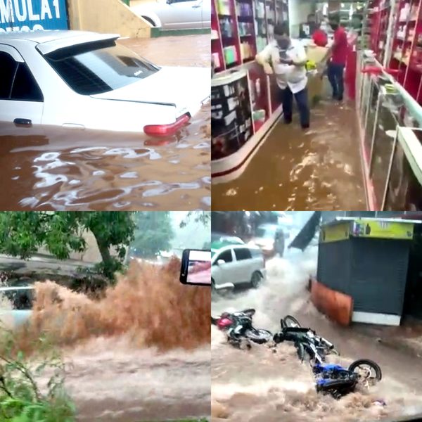 Temporal causó estragos en pocos minutos en el microcentro de CDE