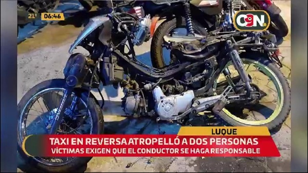 Taxi en reserva atropelló a dos personas en Luque - C9N