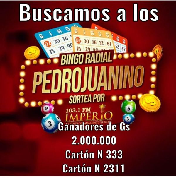 Bingo Radial Pedrojuanino ahora con cerca G. 52.000.000 en premios al mes