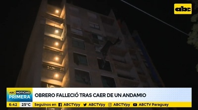 Obrero muere tras caer de andamio de obra