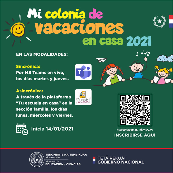 MEC inicia colonia de vacaciones a distancia para niños, adolescentes y jóvenes | .::Agencia IP::.