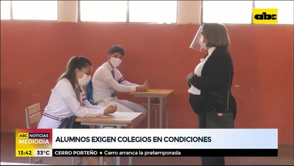 Alumnos exigen colegios en condiciones para volver a clases - Nacionales - ABC Color