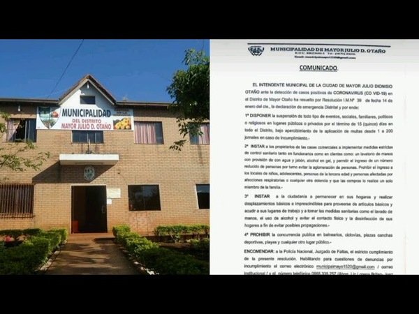 ANTE CASOS DE COVID-19, MAYOR OTAÑO SE DECLARA EN EMERGENCIA DISTRITAL