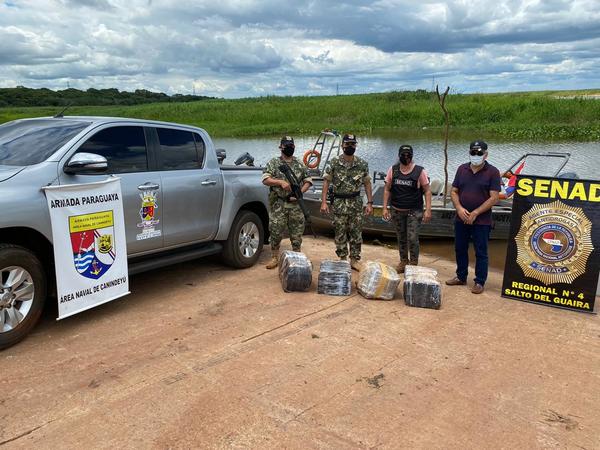 Incautan carga de marihuana a orillas del río Paraná